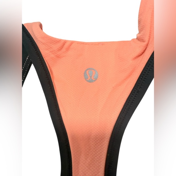 Lululemon Cardio Kick Tank Top Black / Bleached Coral Pink/Pop Orange Sz10 EUC - Picture 8 of 13